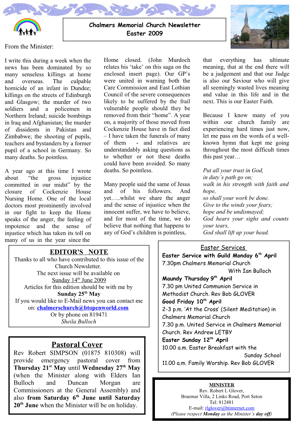 Chalmers Memorial Church Magazine