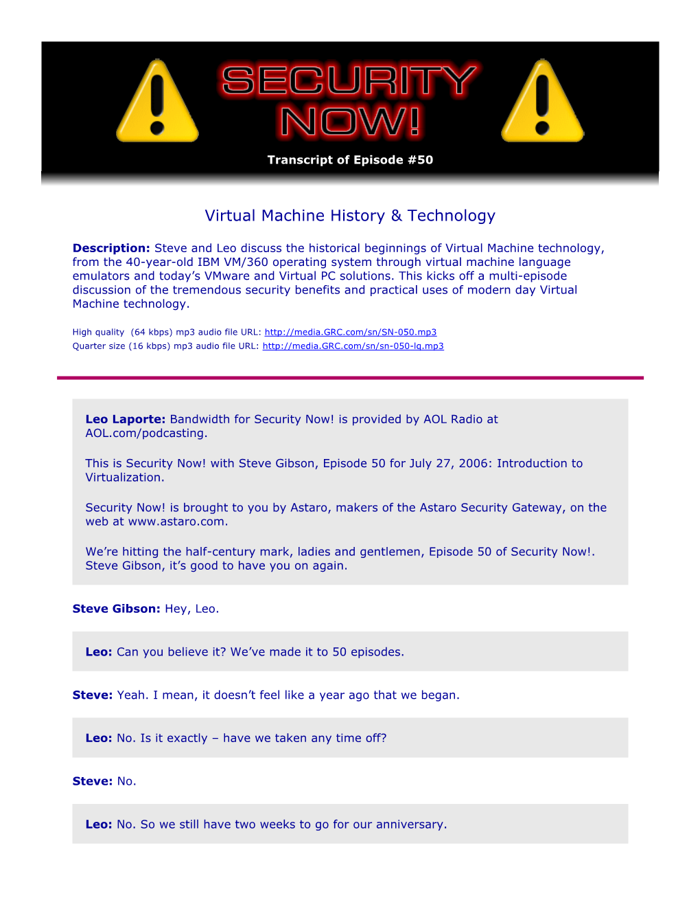 Virtual Machine History & Technology