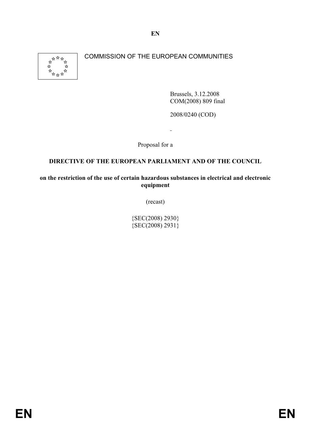 Directive of the European Parliament and of the Council