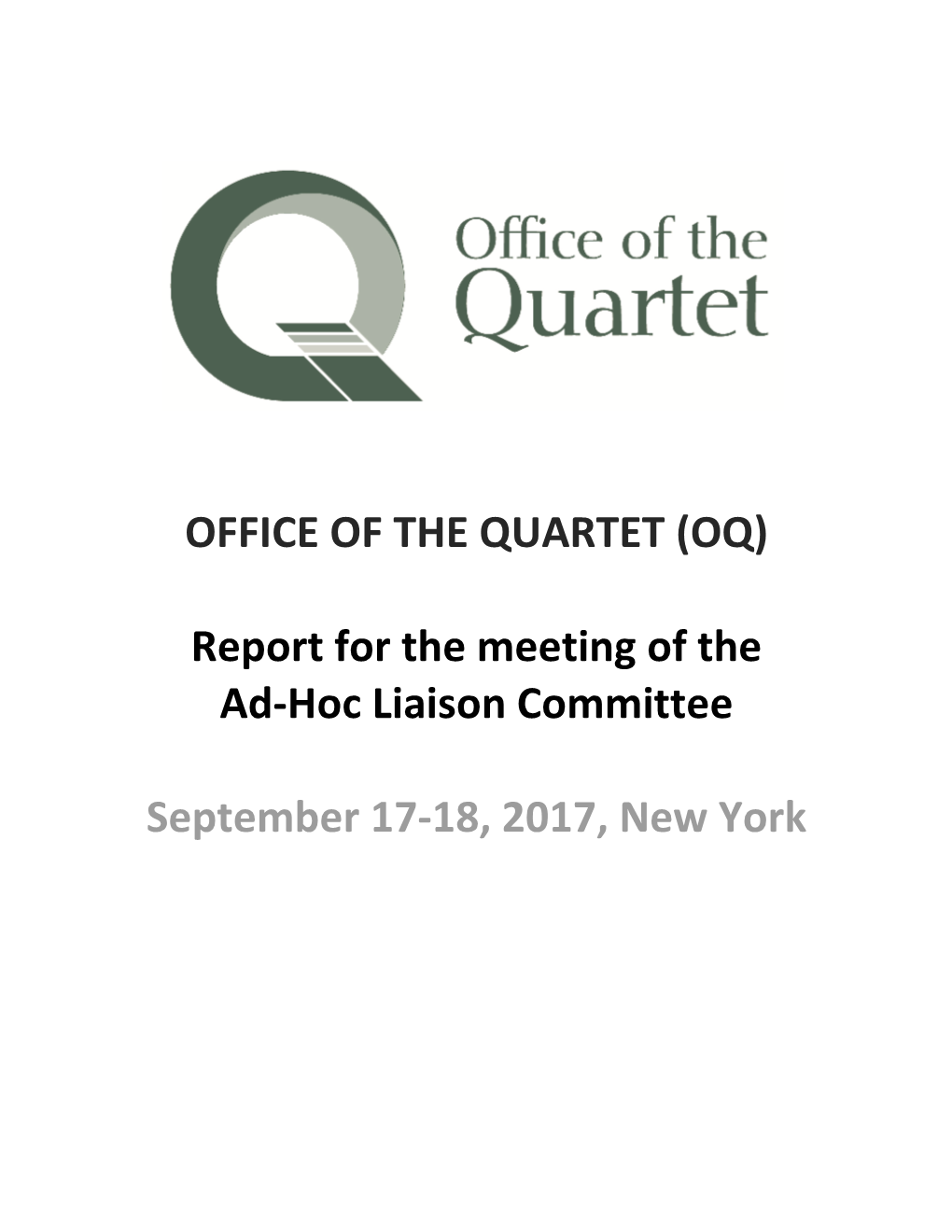 Office of the Quartet Report to the AHLC