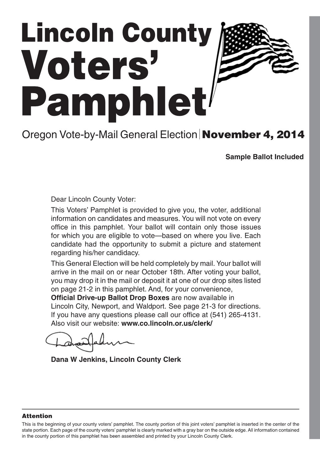 Lincoln County Voters' Pamphlet