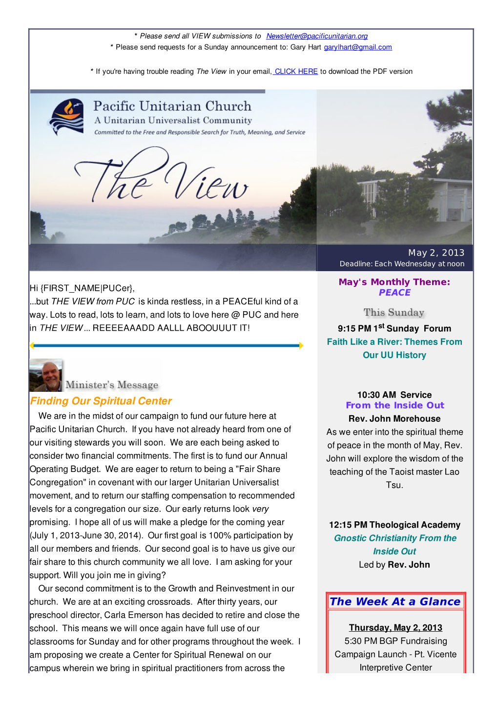The View in Your Email, CLICK HERE to Download the PDF Version