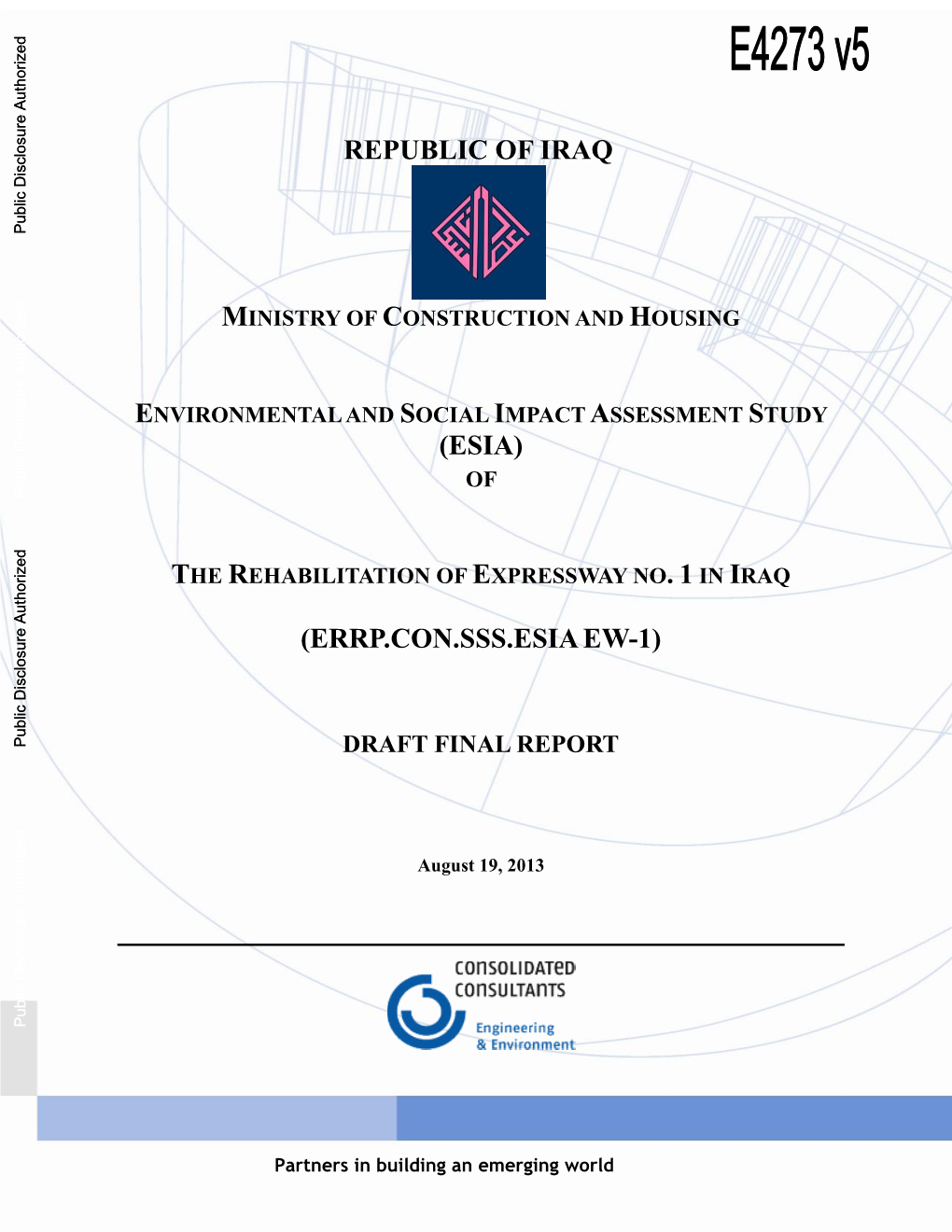 Republic of Iraq Ministry of Construction And