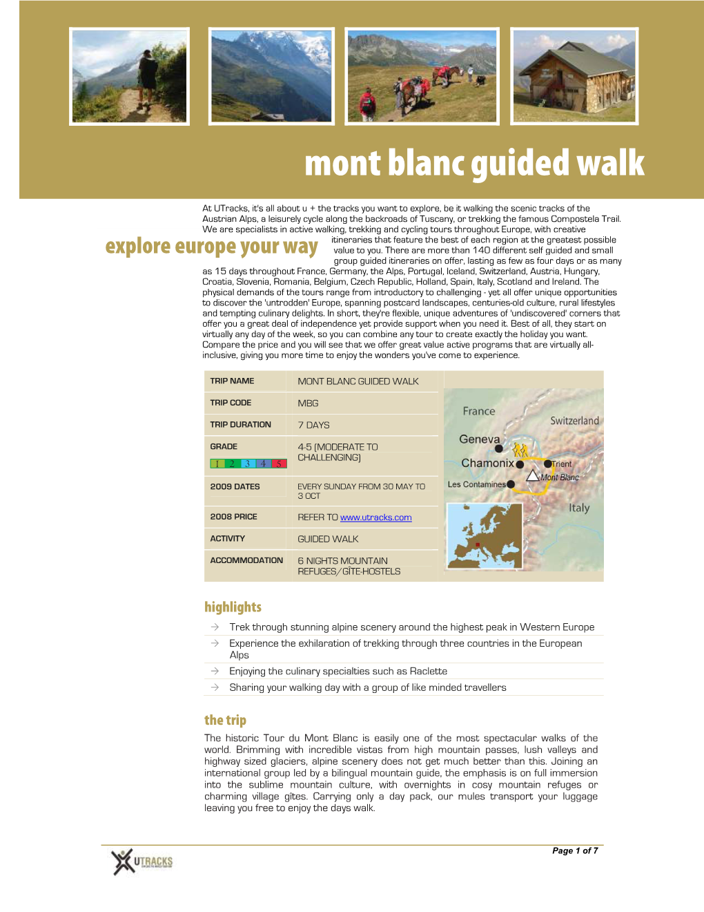 Mont Blanc Guided Walk