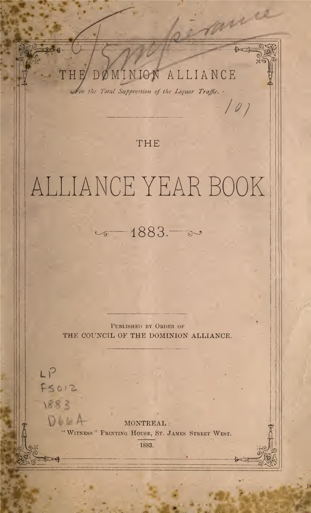 The Alliance Year Book May Become a Permanent Institution, So