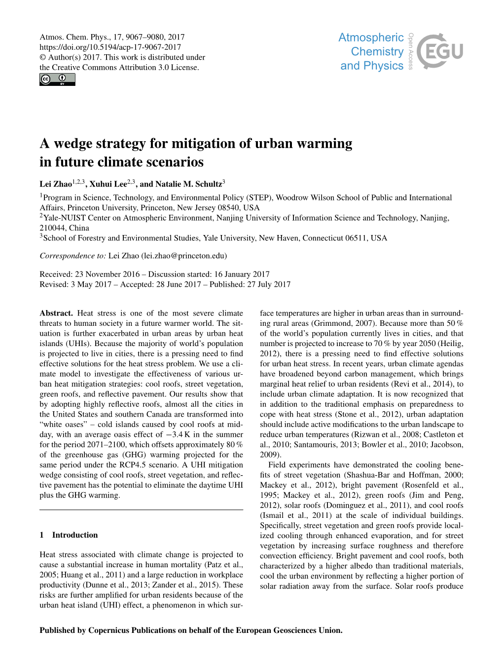 A Wedge Strategy for Mitigation of Urban Warming in Future Climate Scenarios