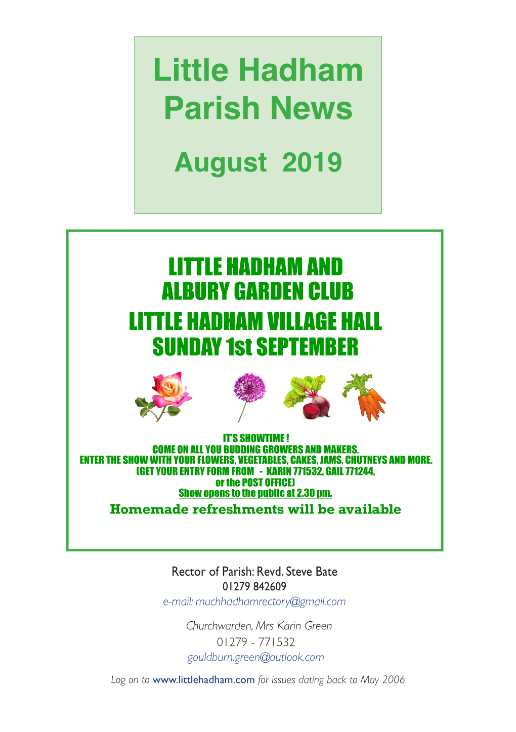 Little Hadham Parish News August 2019