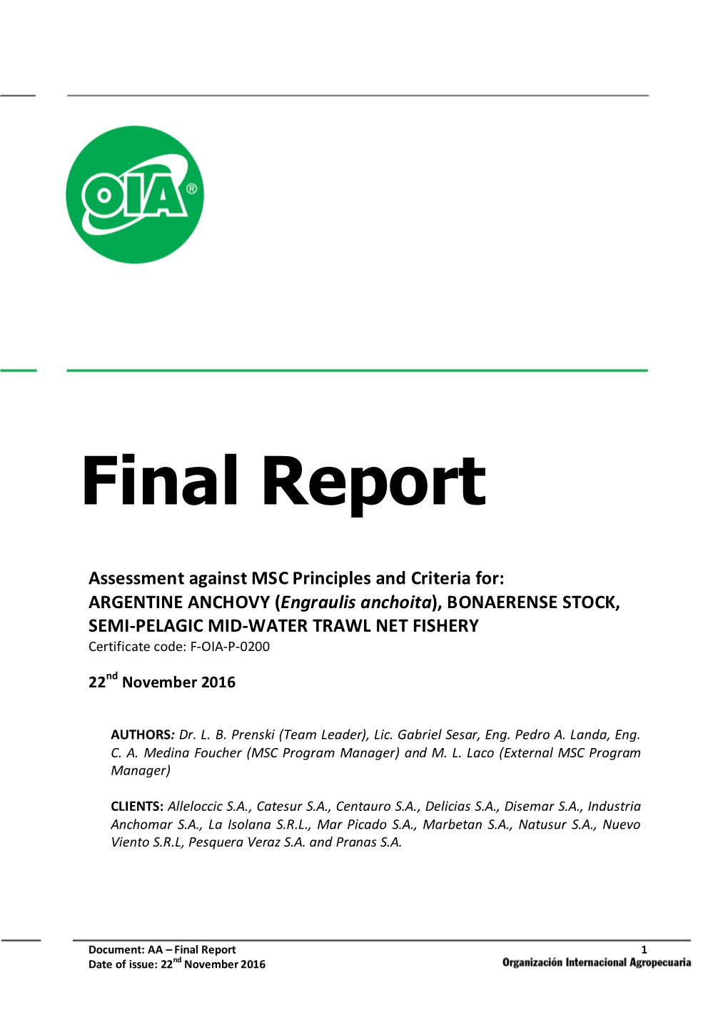 ARGENTINE ANCHOVY Final Report 221116