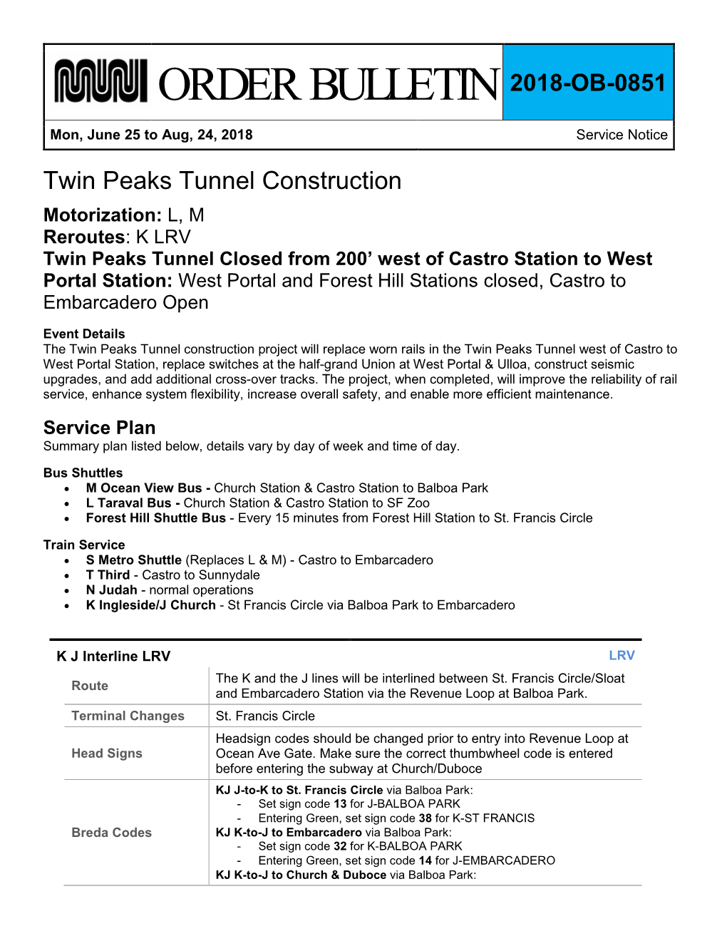 2018-OB-0851 Twin Peaks Tunnel Construction