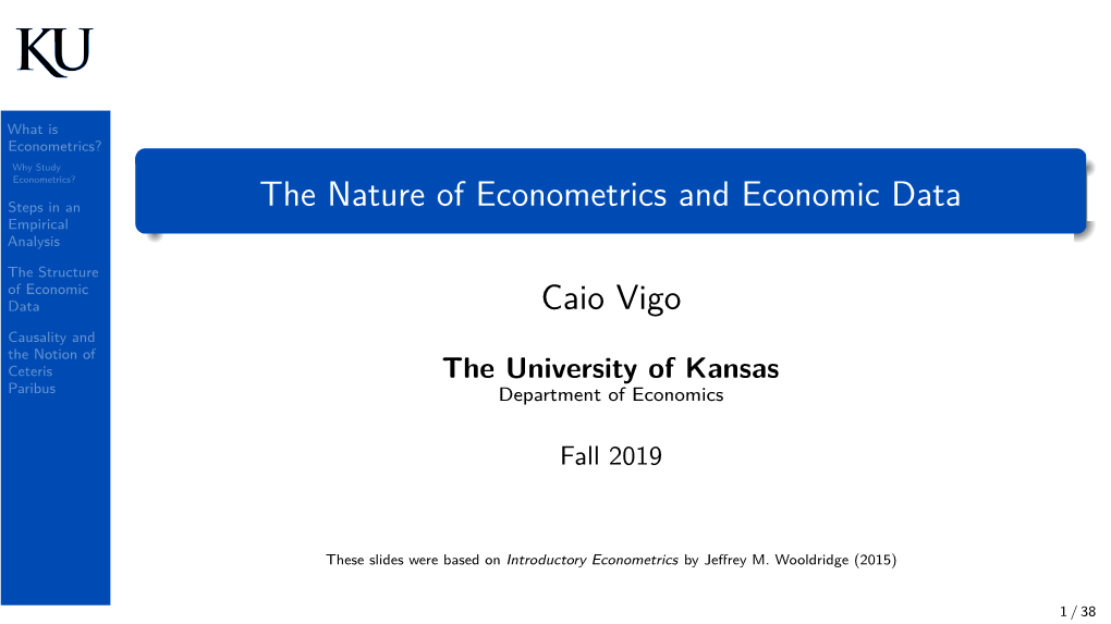 The Nature of Econometrics and Economic Data Empirical Analysis