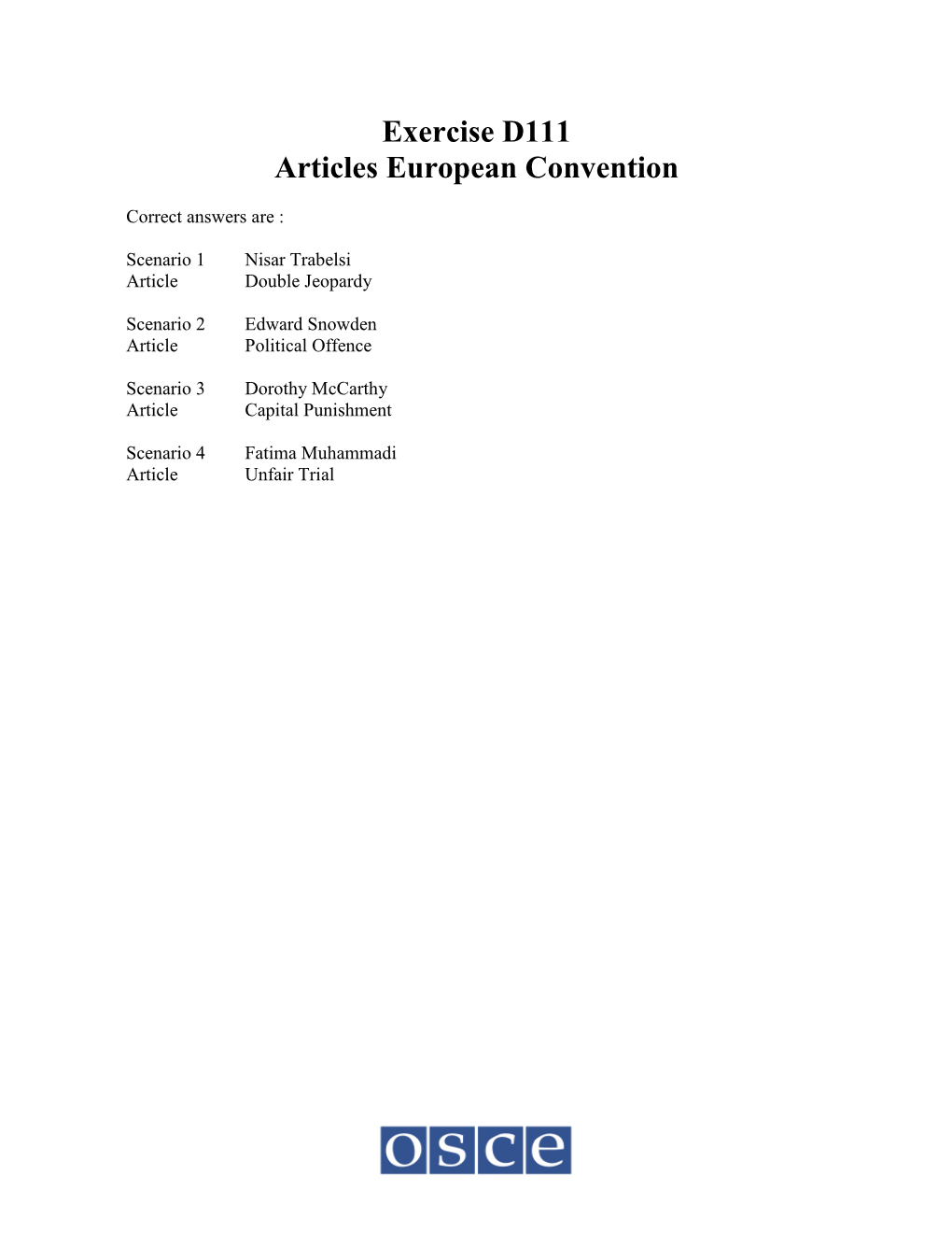 Articles European Convention