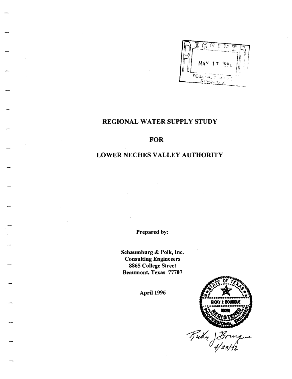 Regional Water Supply Study