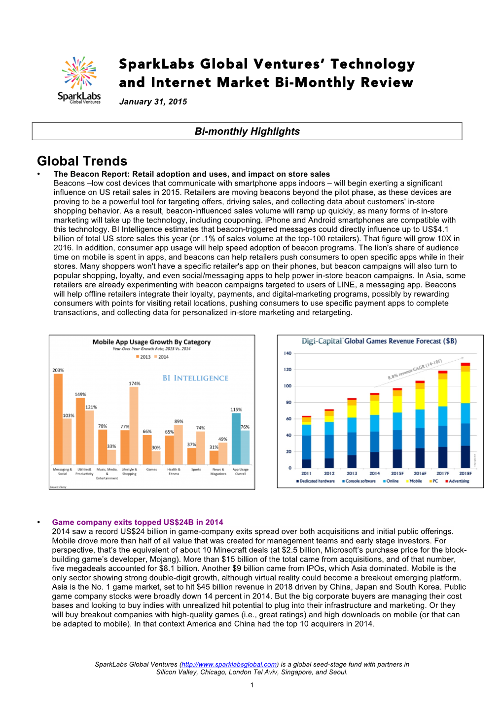 Sparklabs Global Ventures' Technology and Internet Market Bi