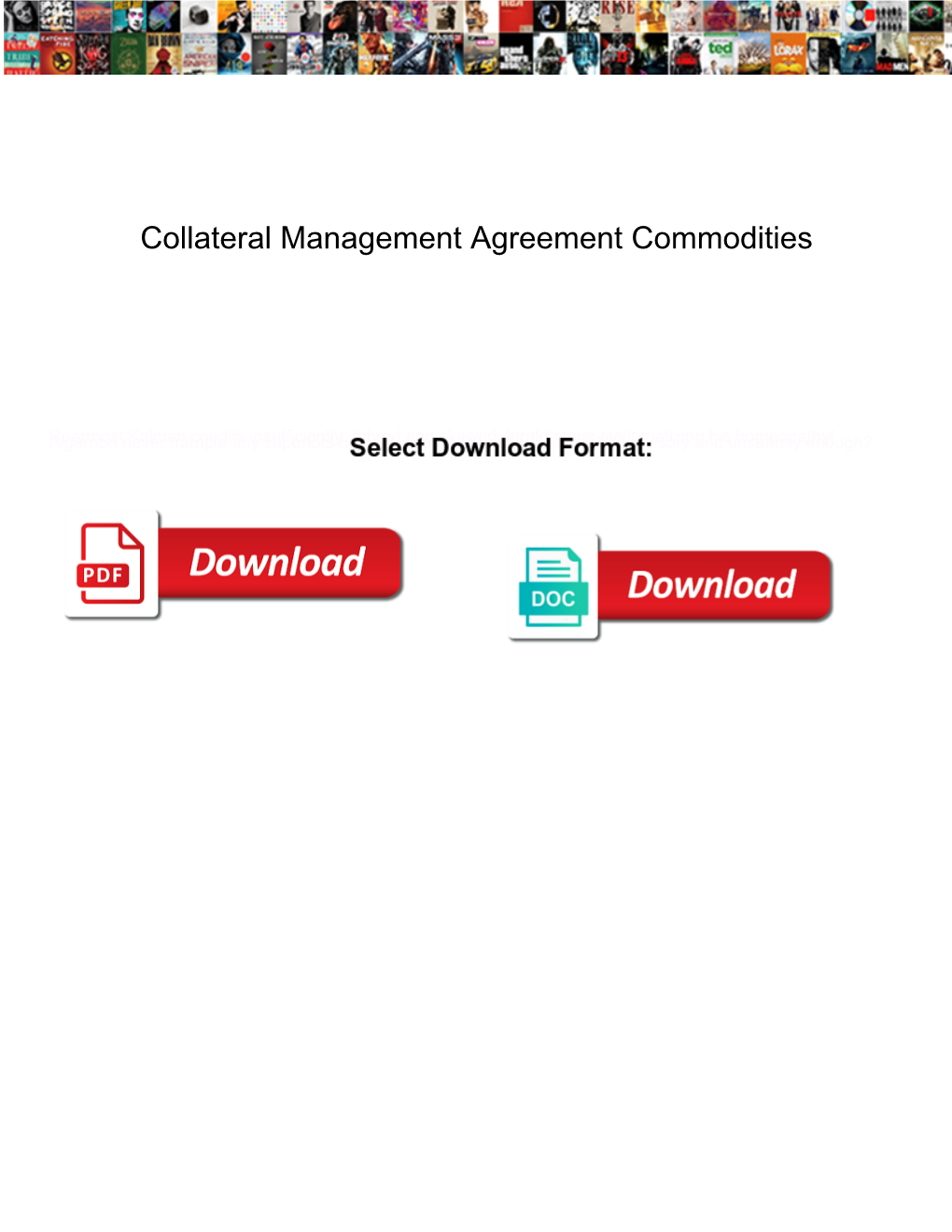 Collateral Management Agreement Commodities