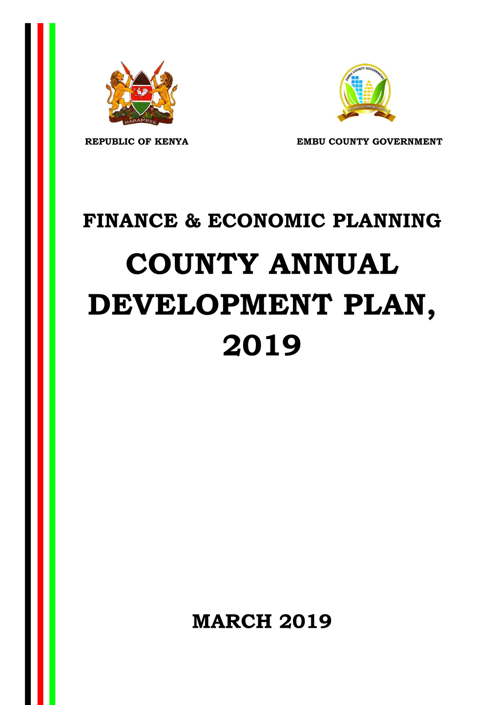 Embu County Annual Development Plan 2019/20