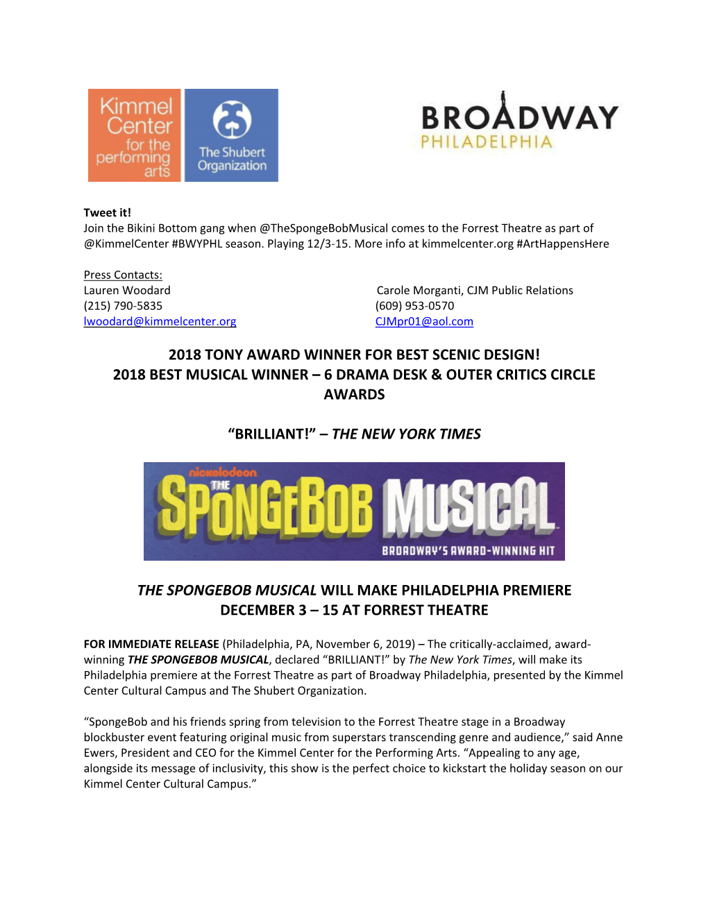 2018 Best Musical Winner – 6 Drama Desk & Outer Critics Circle Awards