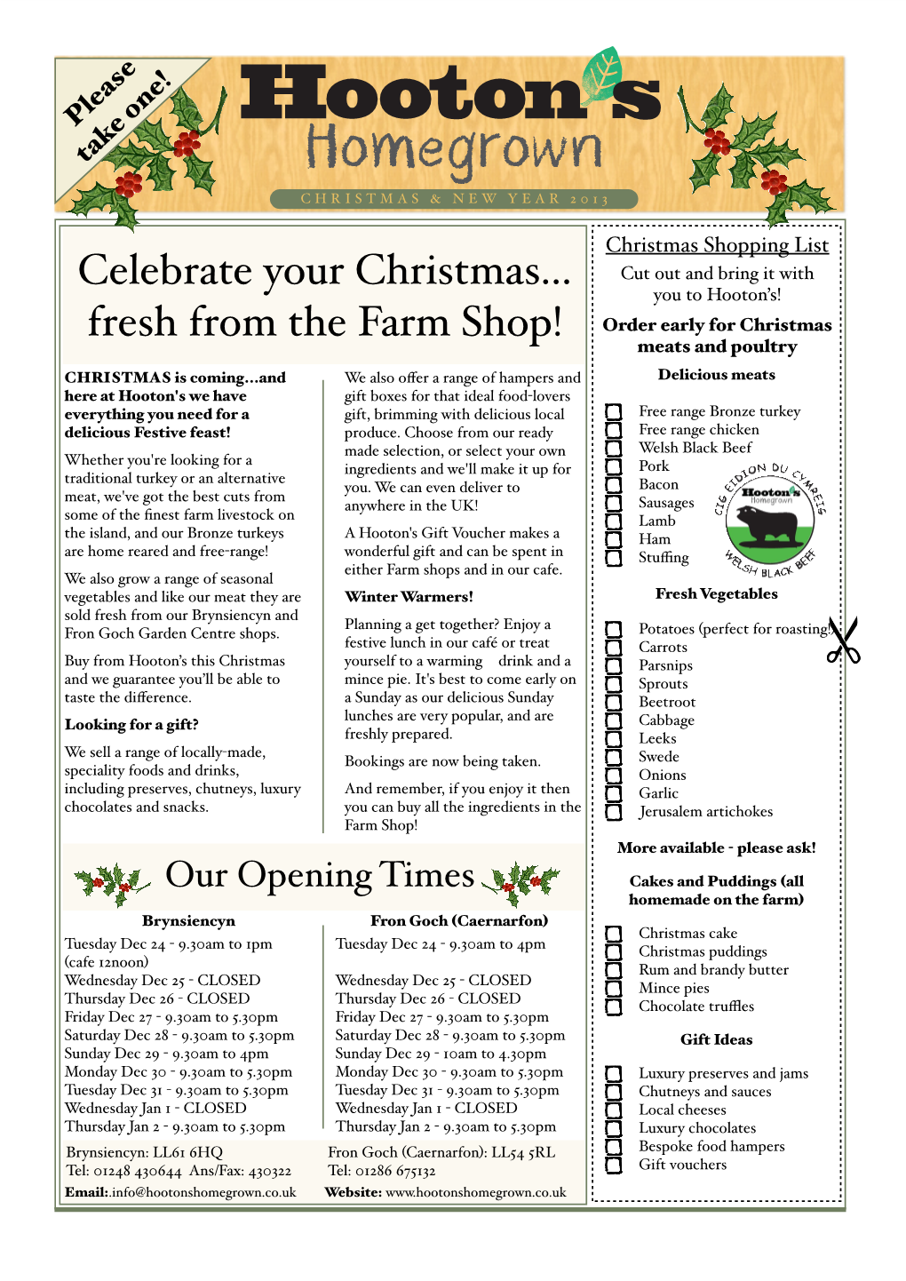 Celebrate Your Christmas... Fresh from the Farm Shop!