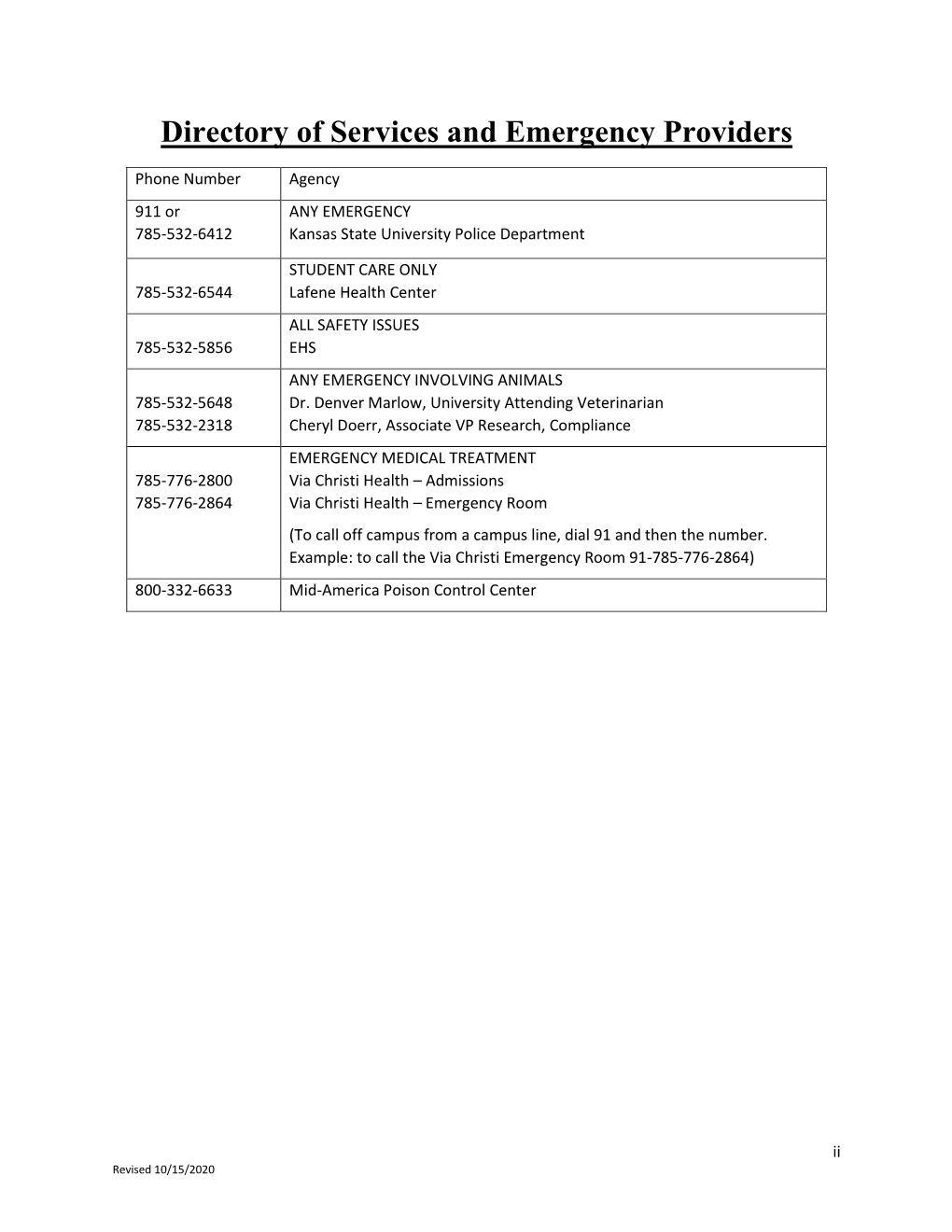 KSU Laboratory Safety Manual