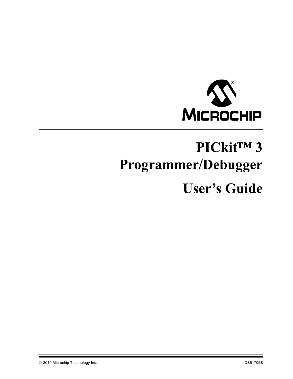 Pickit 3 Programmer/Debugger User's Guide