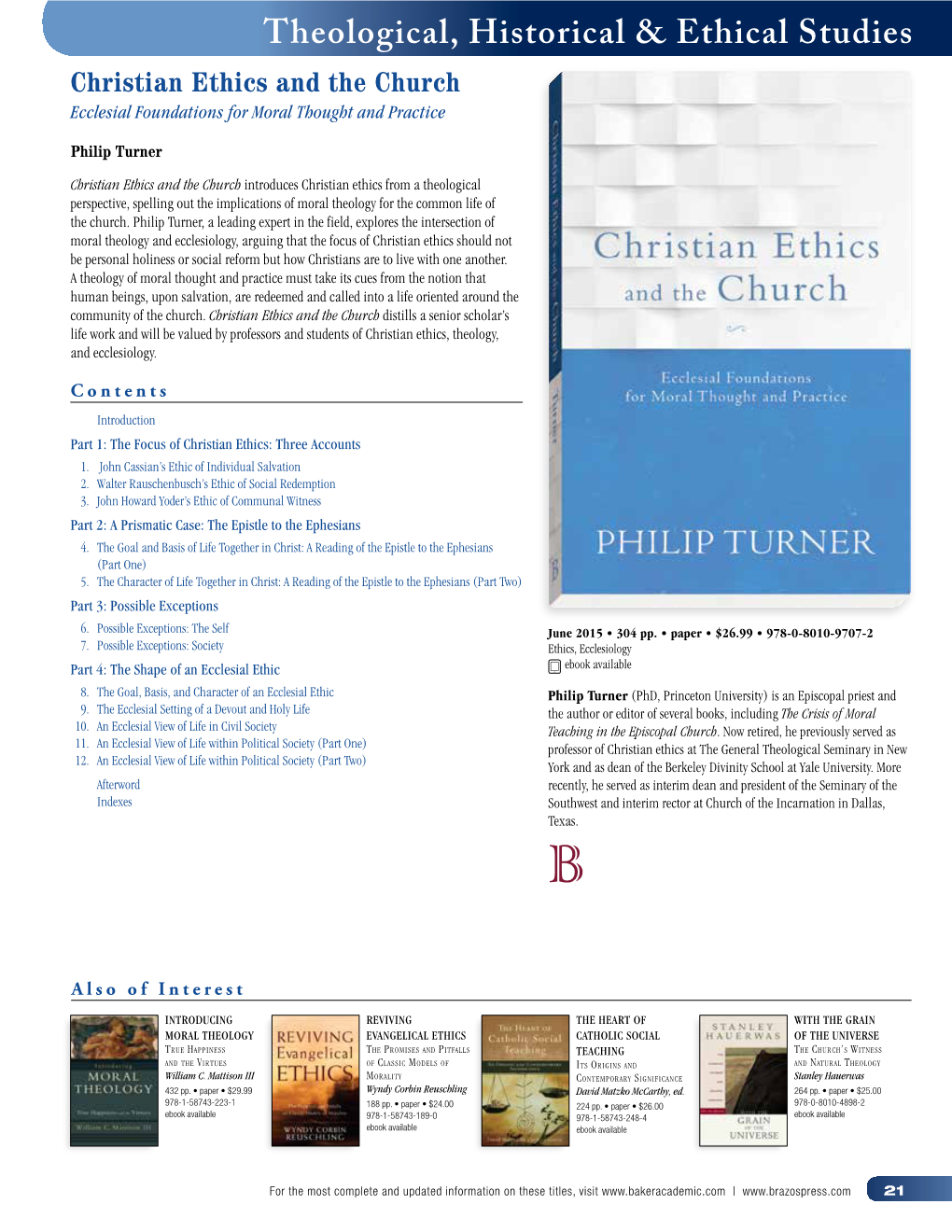 Theological, Historical & Ethical Studies