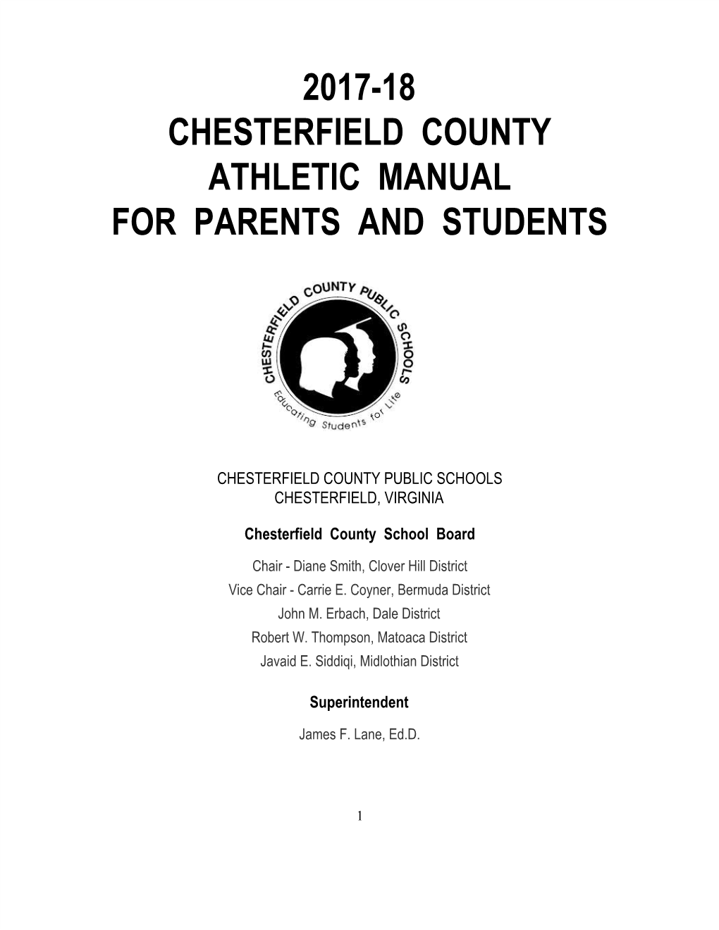 2017-18 Chesterfield County Athletic Manual For