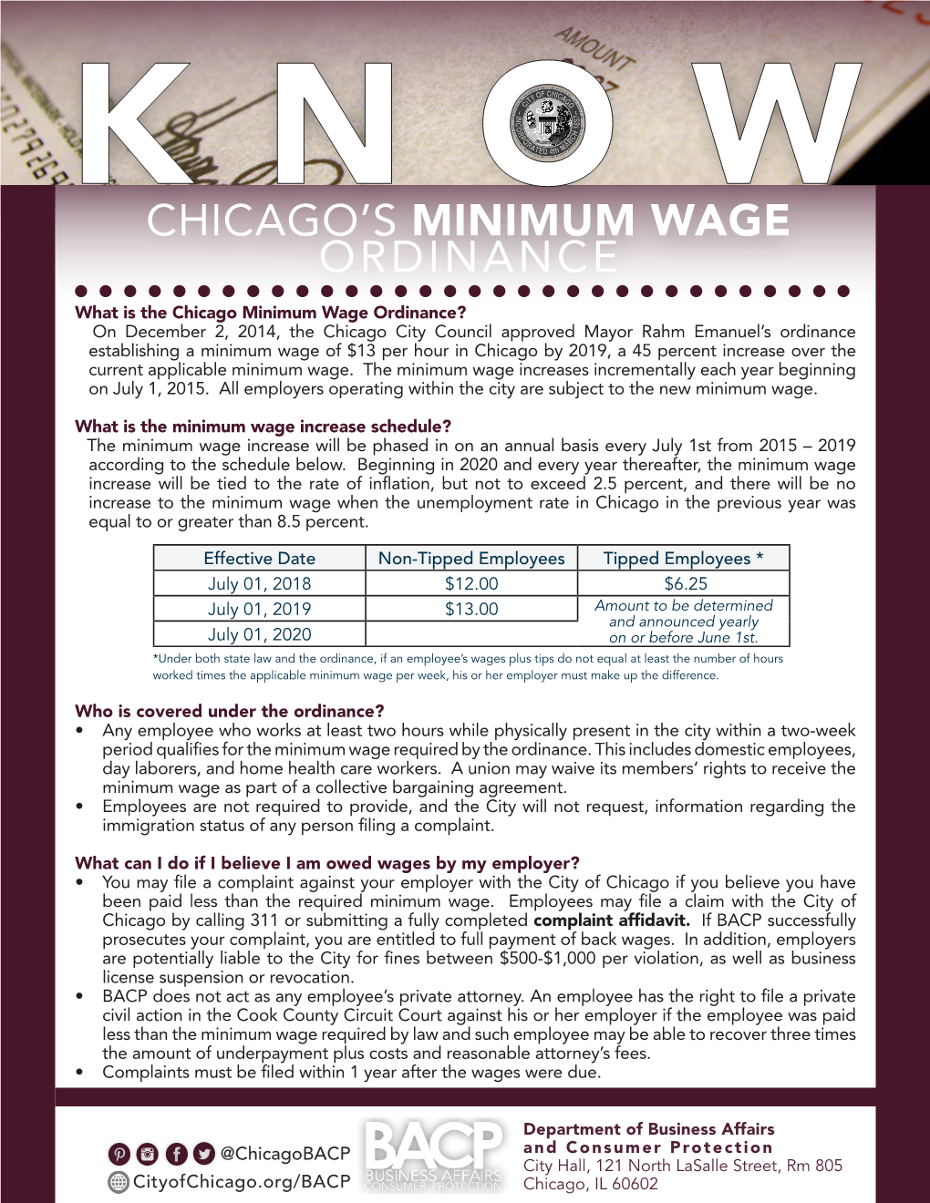 Chicago's Minimum Wage Ordinance