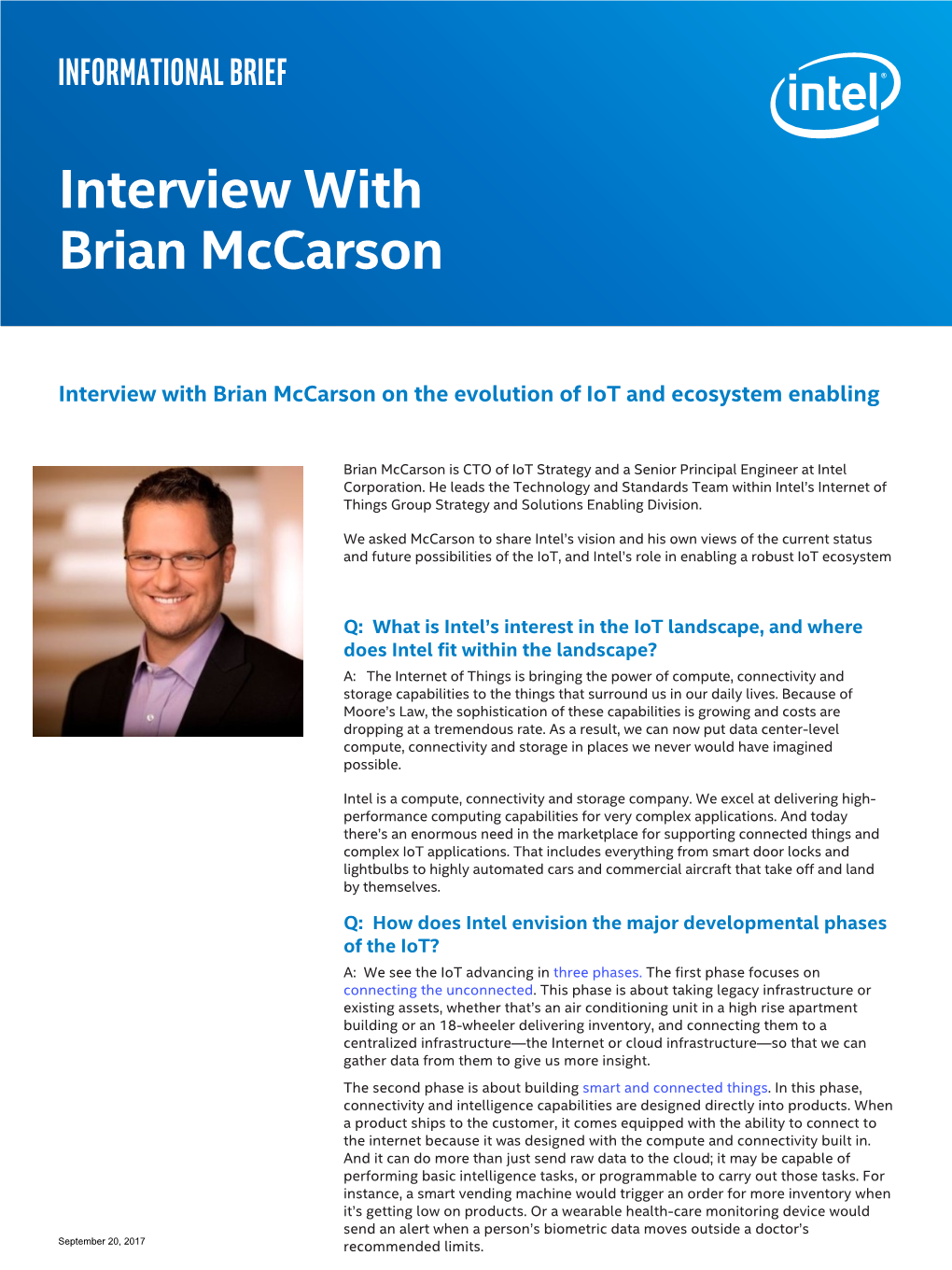 Interview with Brian Mccarson