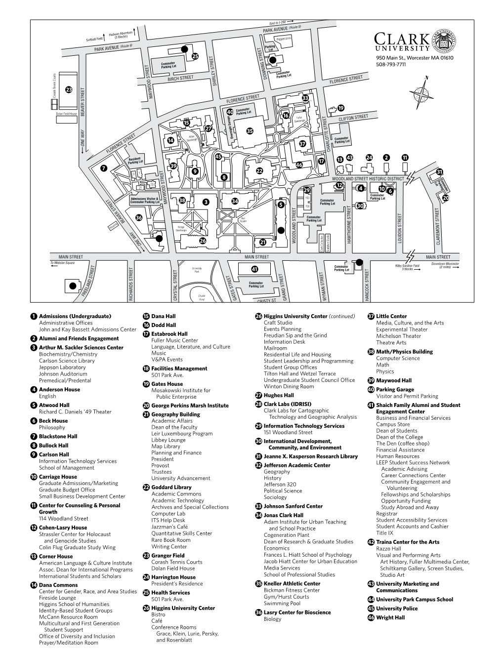 Campus Map and Legend