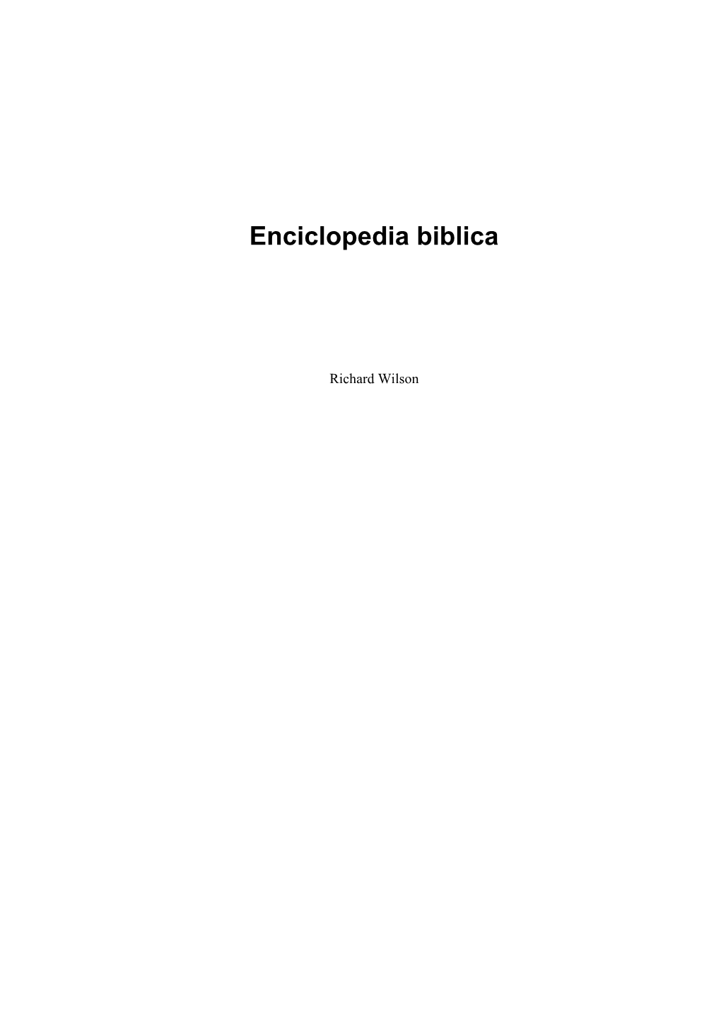 Enciclopedia Biblica