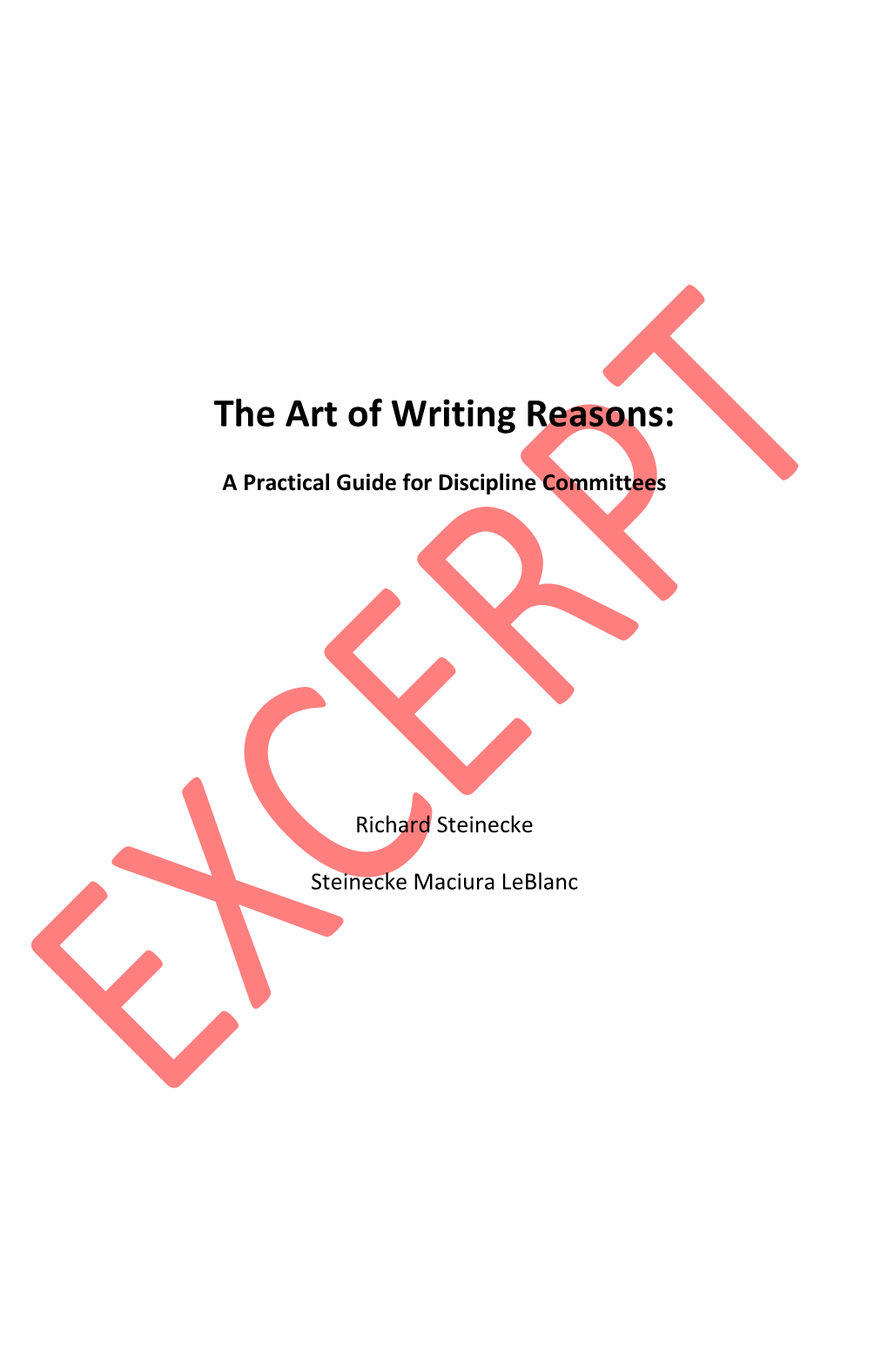 The Art of Writing Reasons