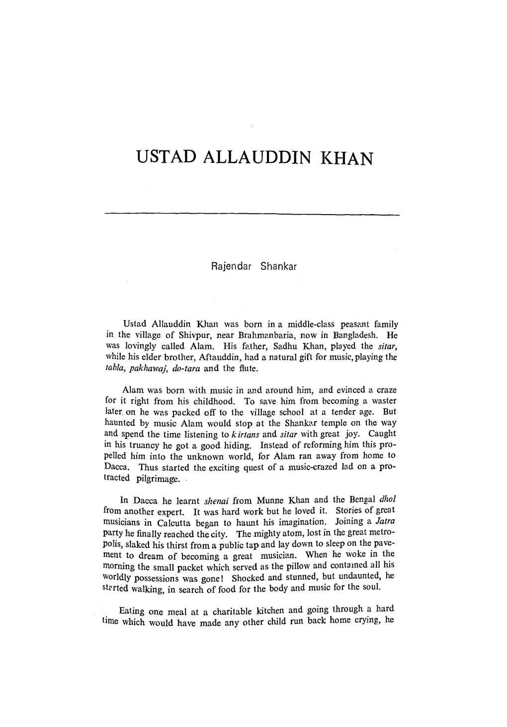 Ustad Allauddin Khan