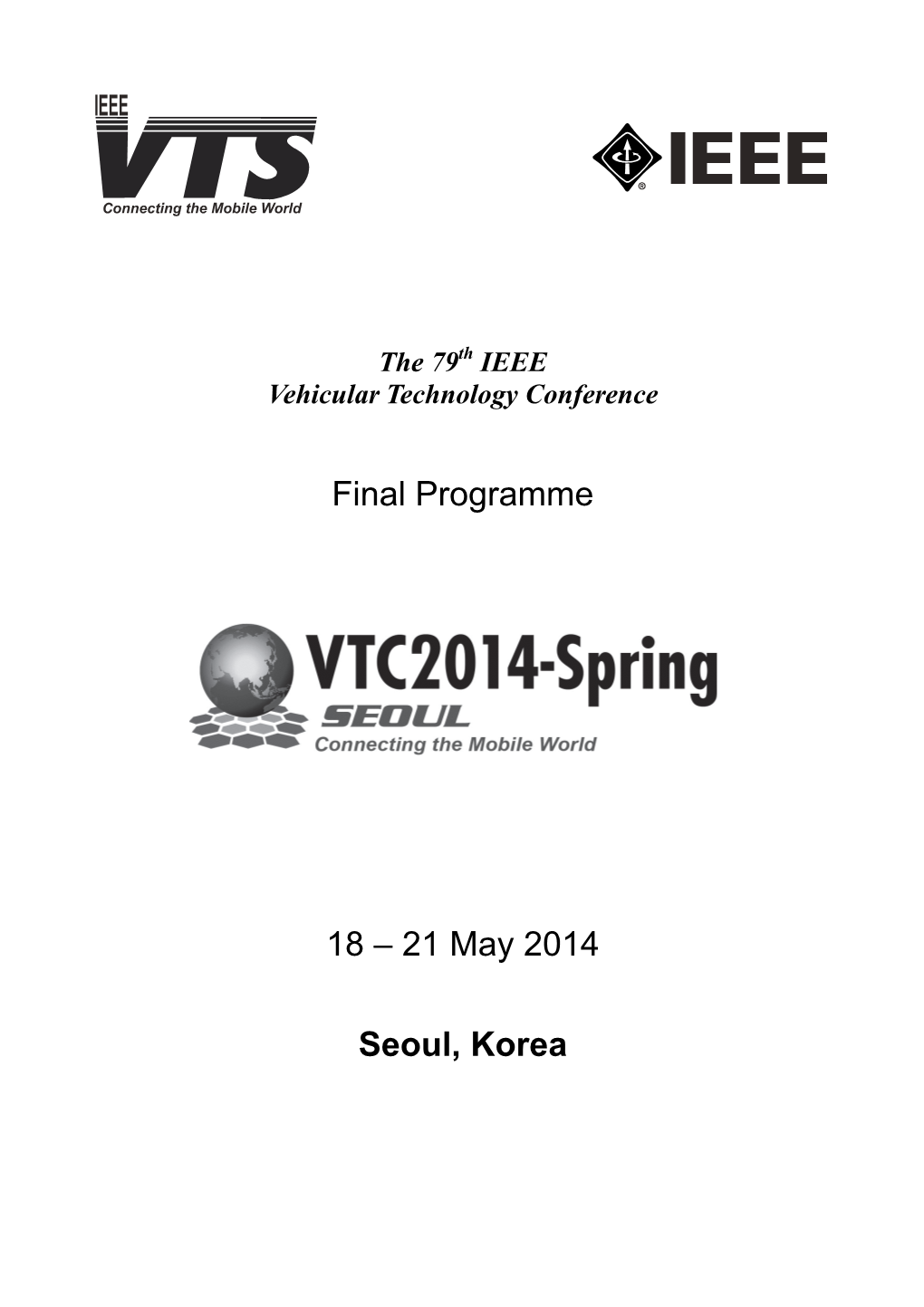 Final Programme 18 – 21 May 2014 Seoul, Korea