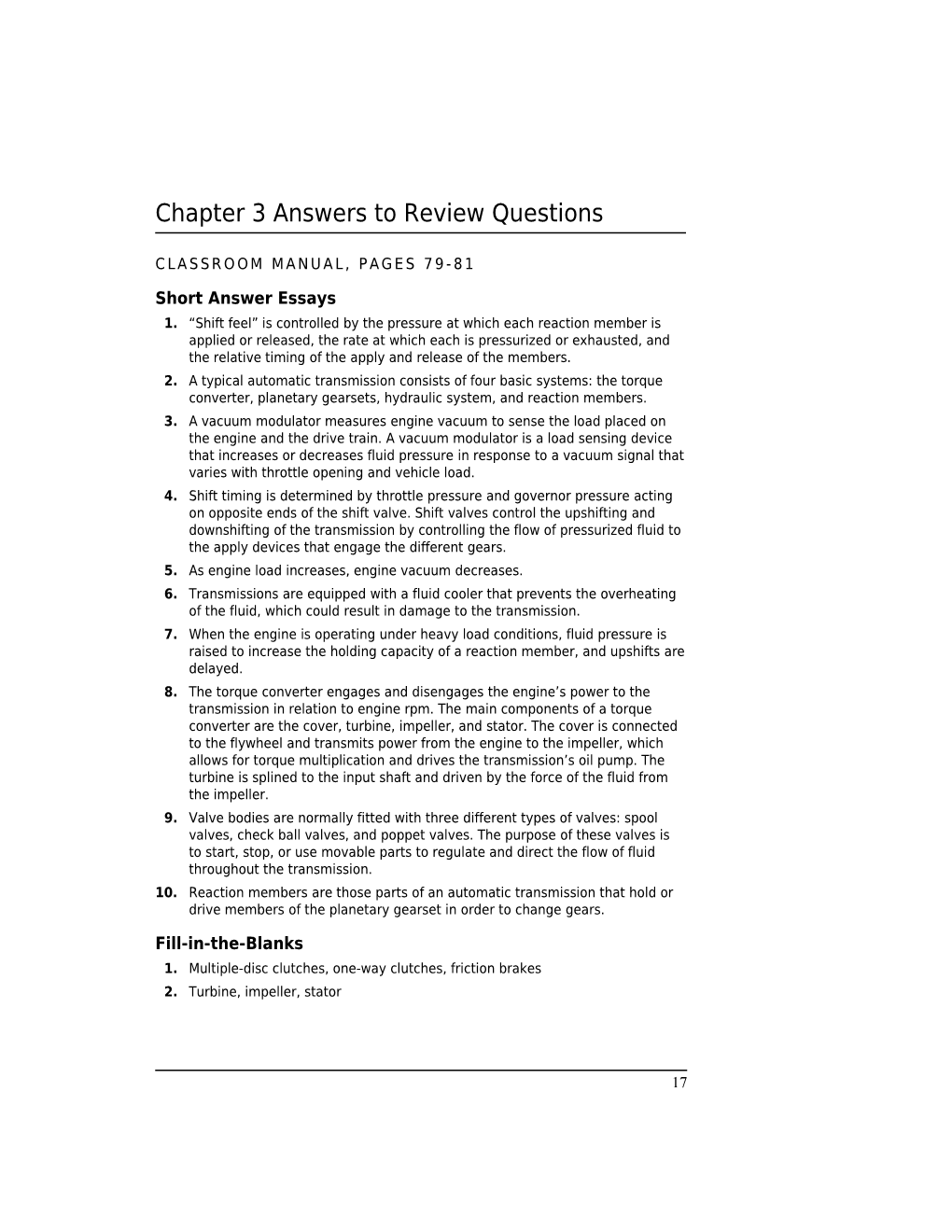 Chapter 3 Answers to Review Questions