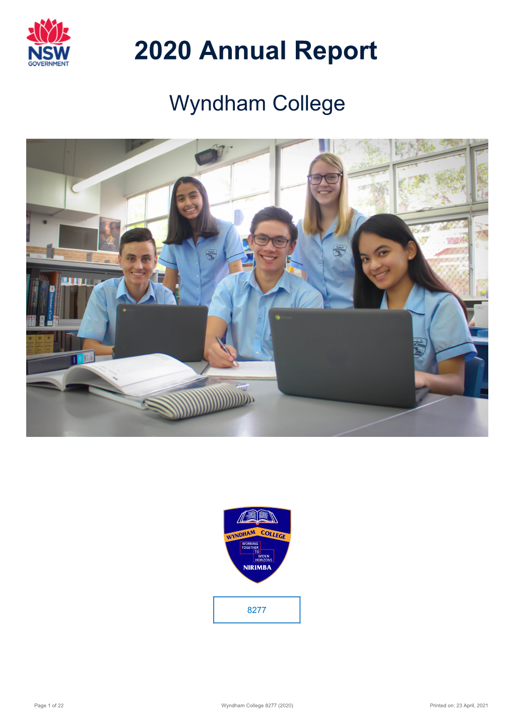 2020 Wyndham College Annual Report