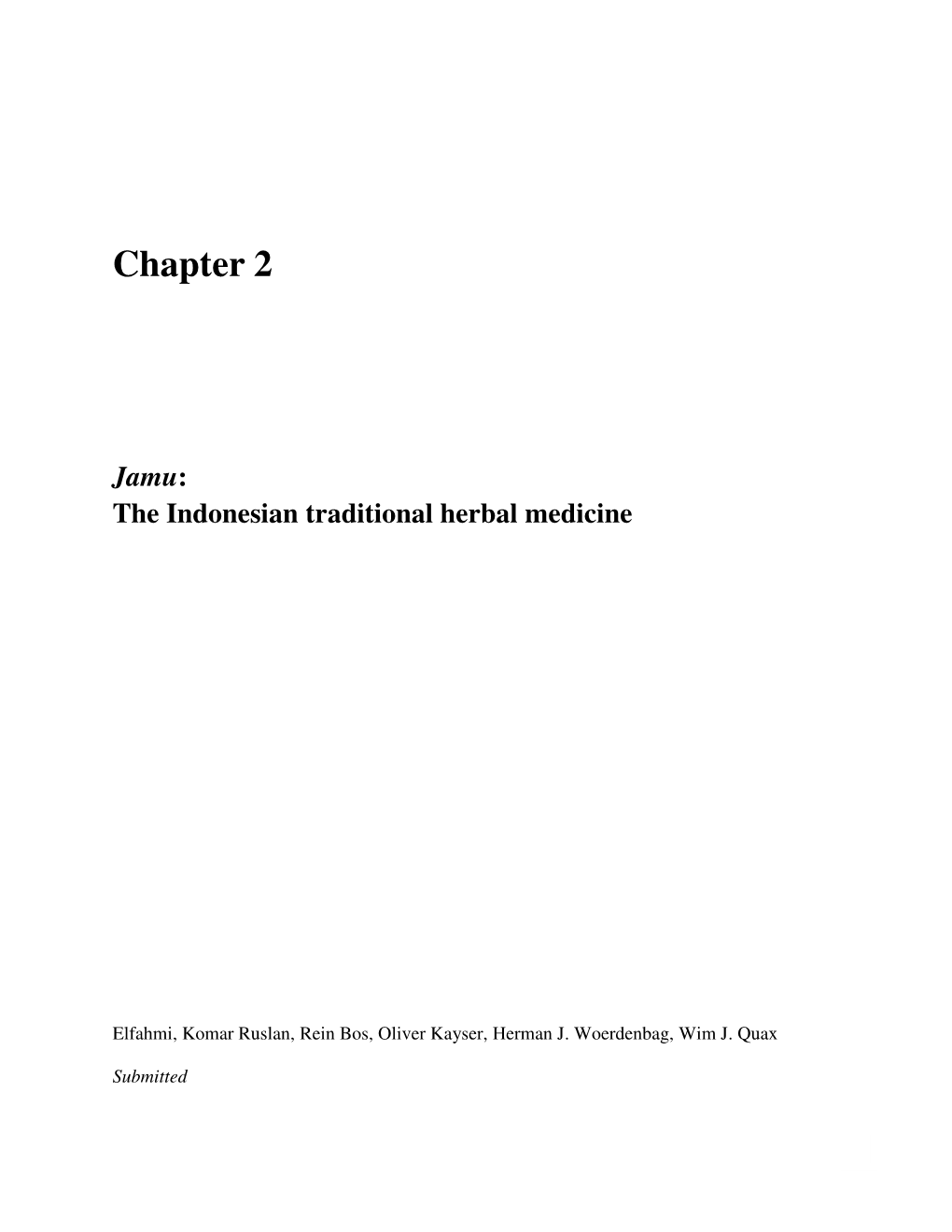 Chapter 2 Jamu: the Indonesian Traditional Herbal Medicine