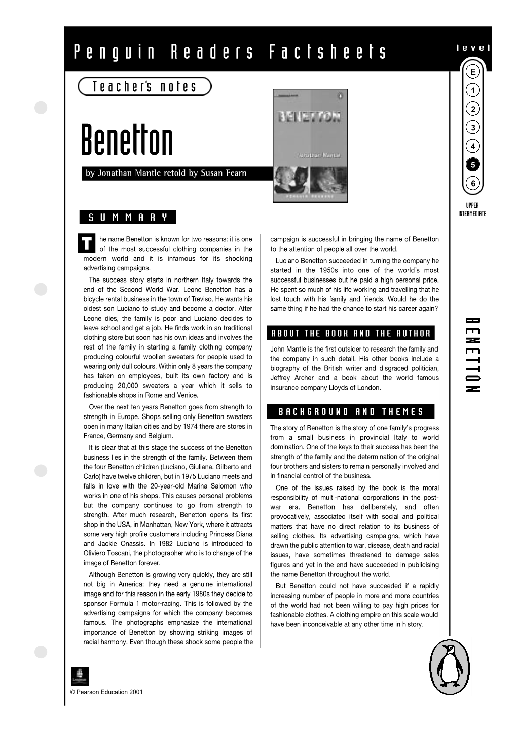 Benetton 4 5 by Jonathan Mantle Retold by Susan Fearn 6
