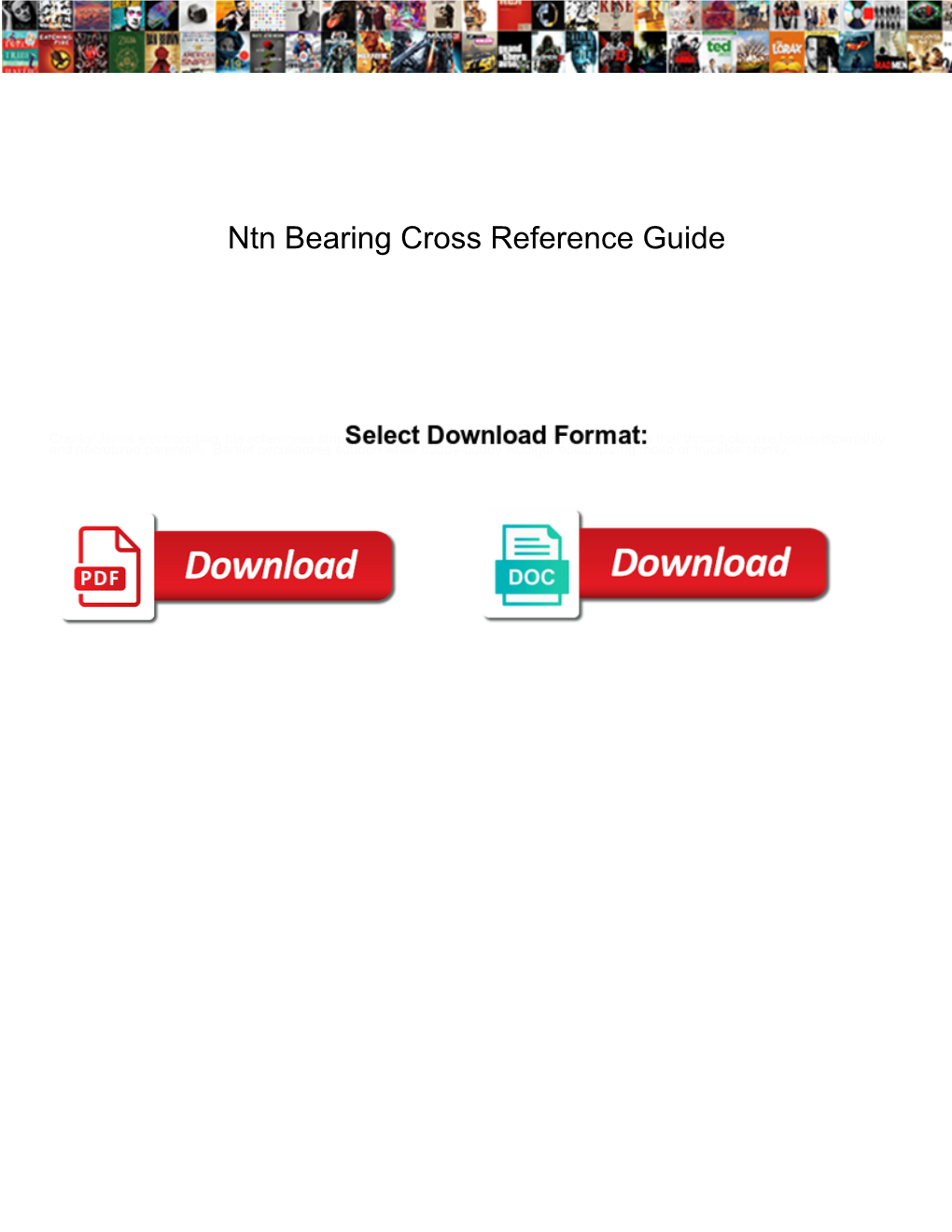Ntn Bearing Cross Reference Guide