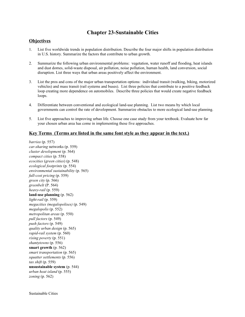 Chapter 23-Sustainable Cities