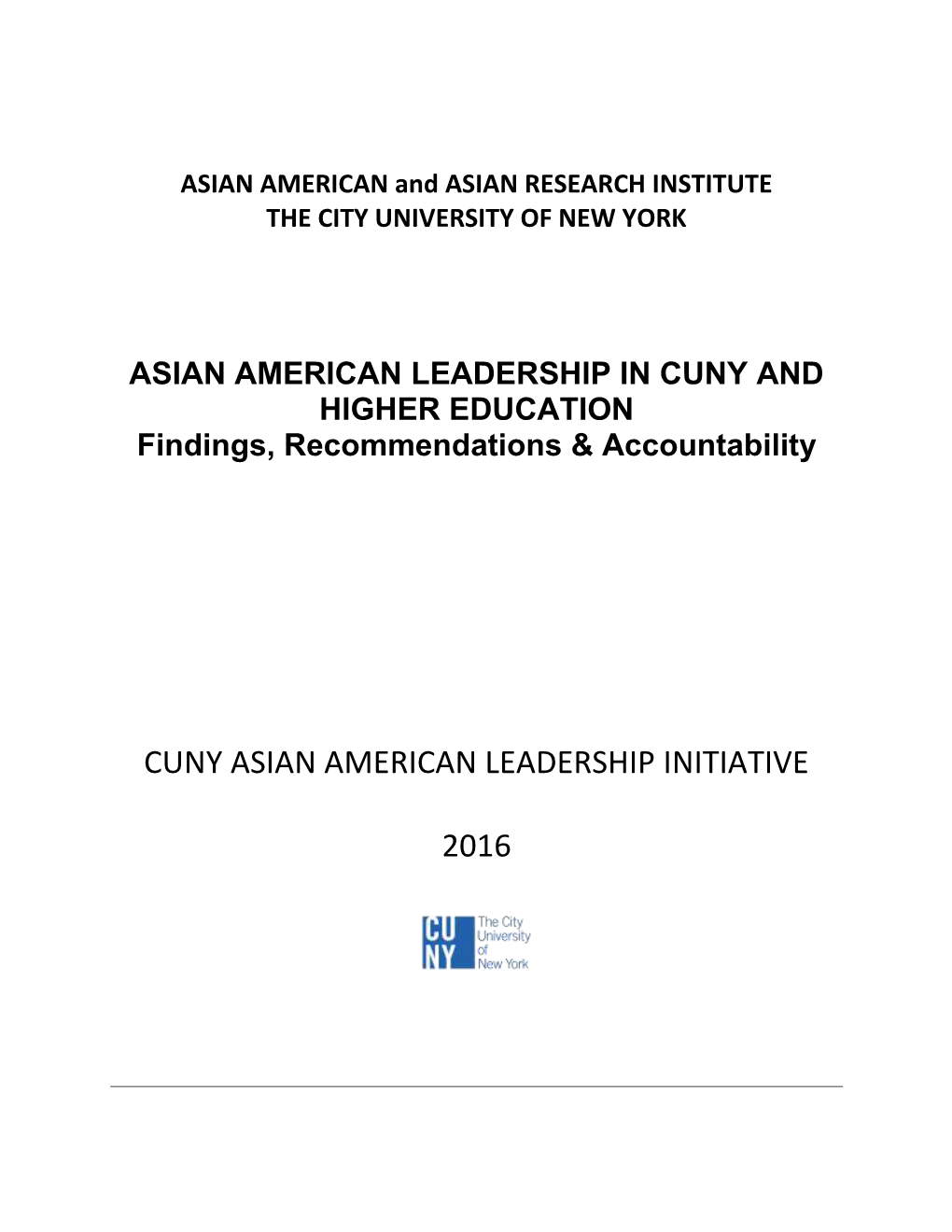 Cuny Asian American Leadership Initiative 2016