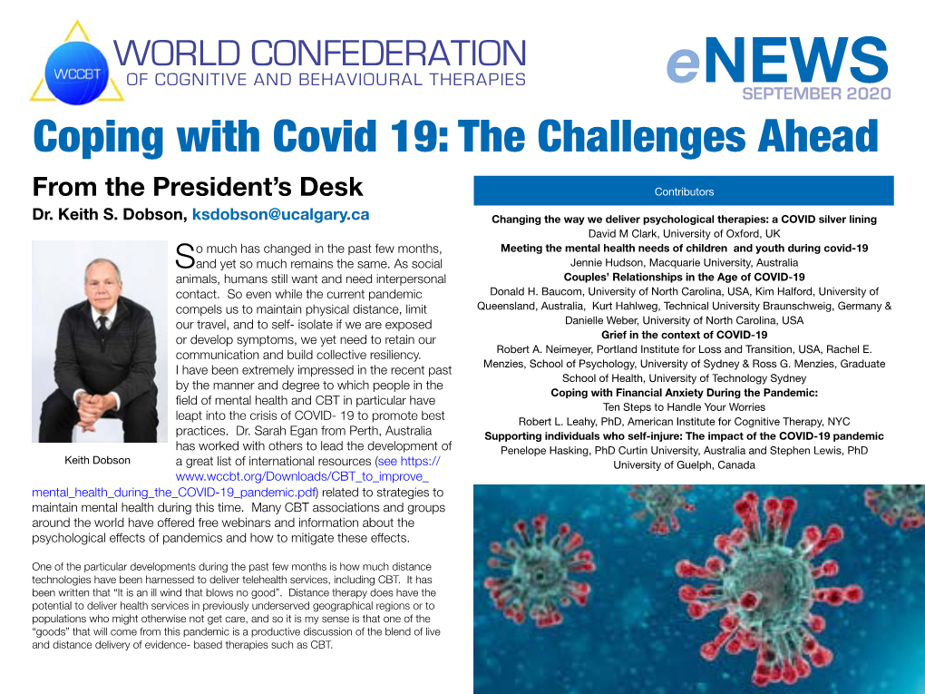 Coping with Covid 19: the Challenges Ahead
