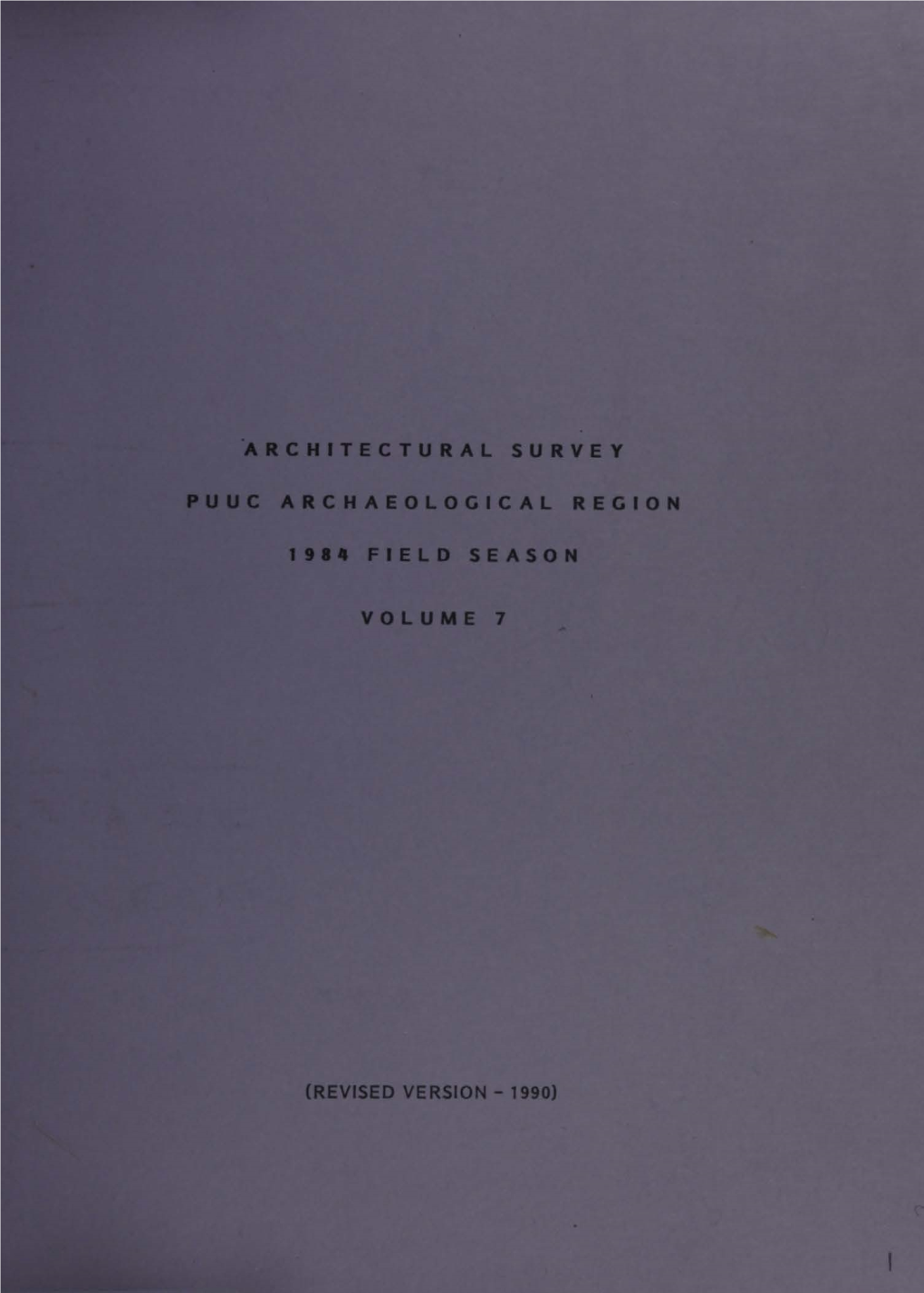 (Revised Version - 1990) ^ Architectural Survey