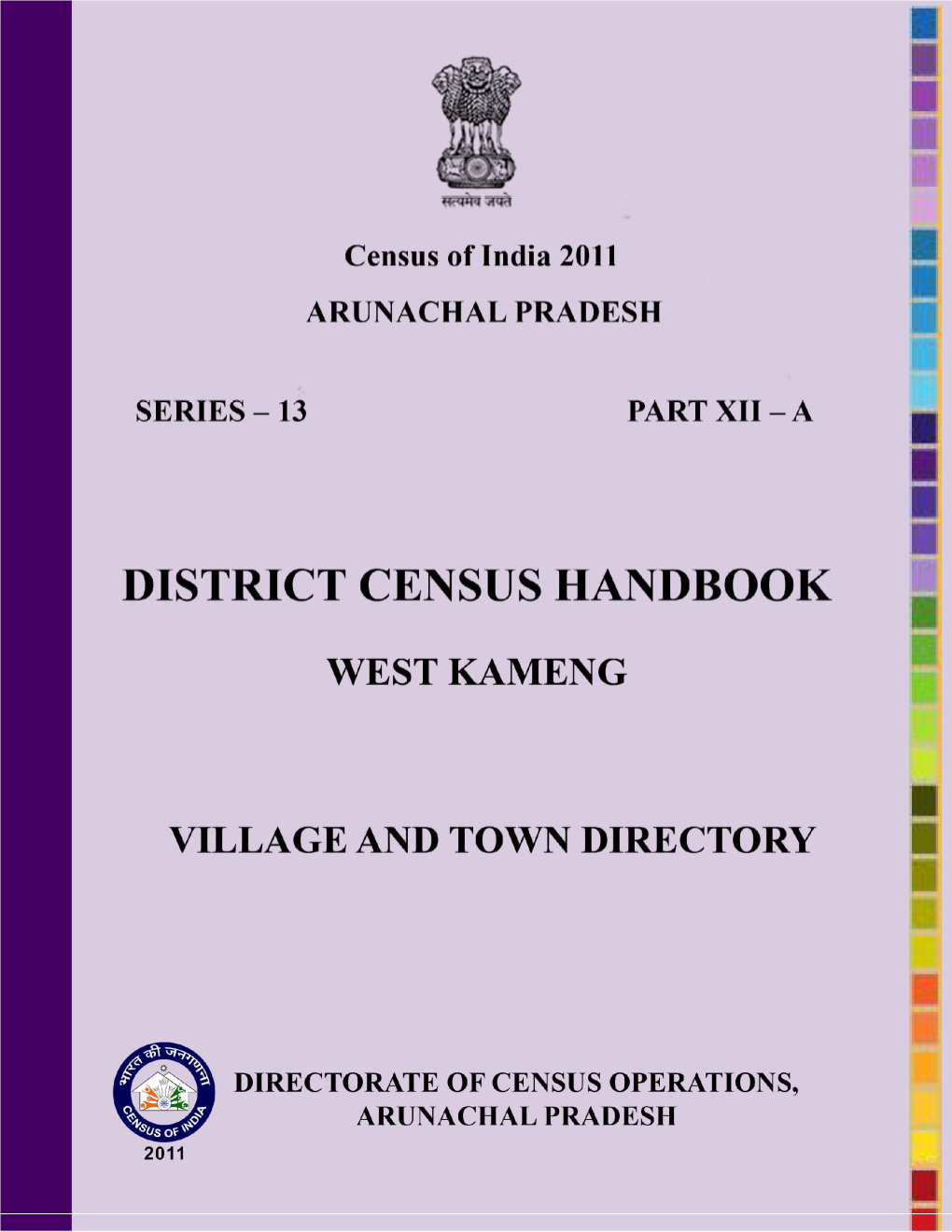 District Census Hanbook West Kameng