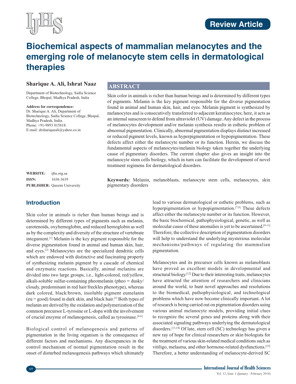 Biochemical Aspects of Mammalian Melanocytes and the Emerging Role of Melanocyte Stem Cells in Dermatological Therapies