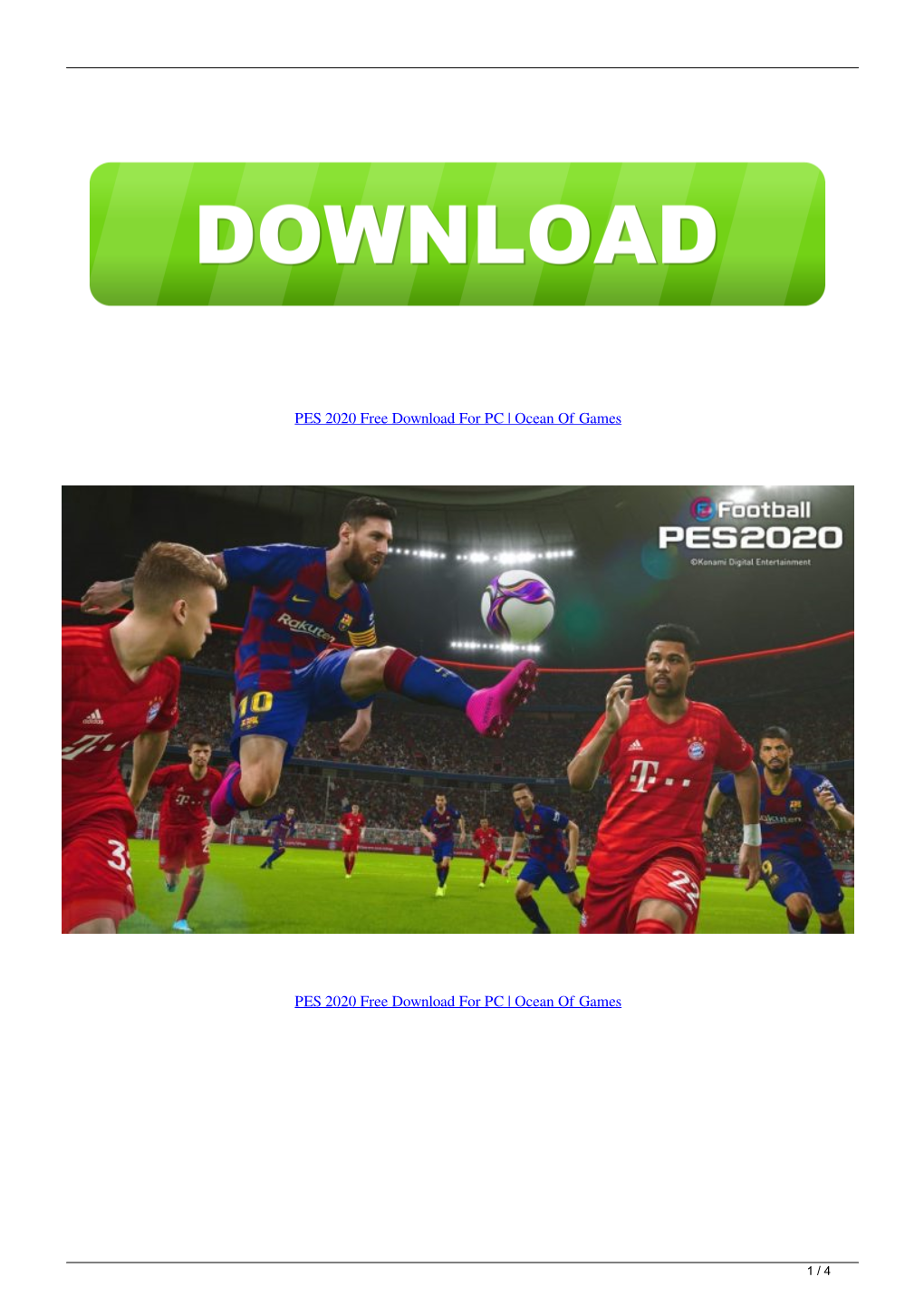 PES 2020 Free Download for PC Ocean of Games