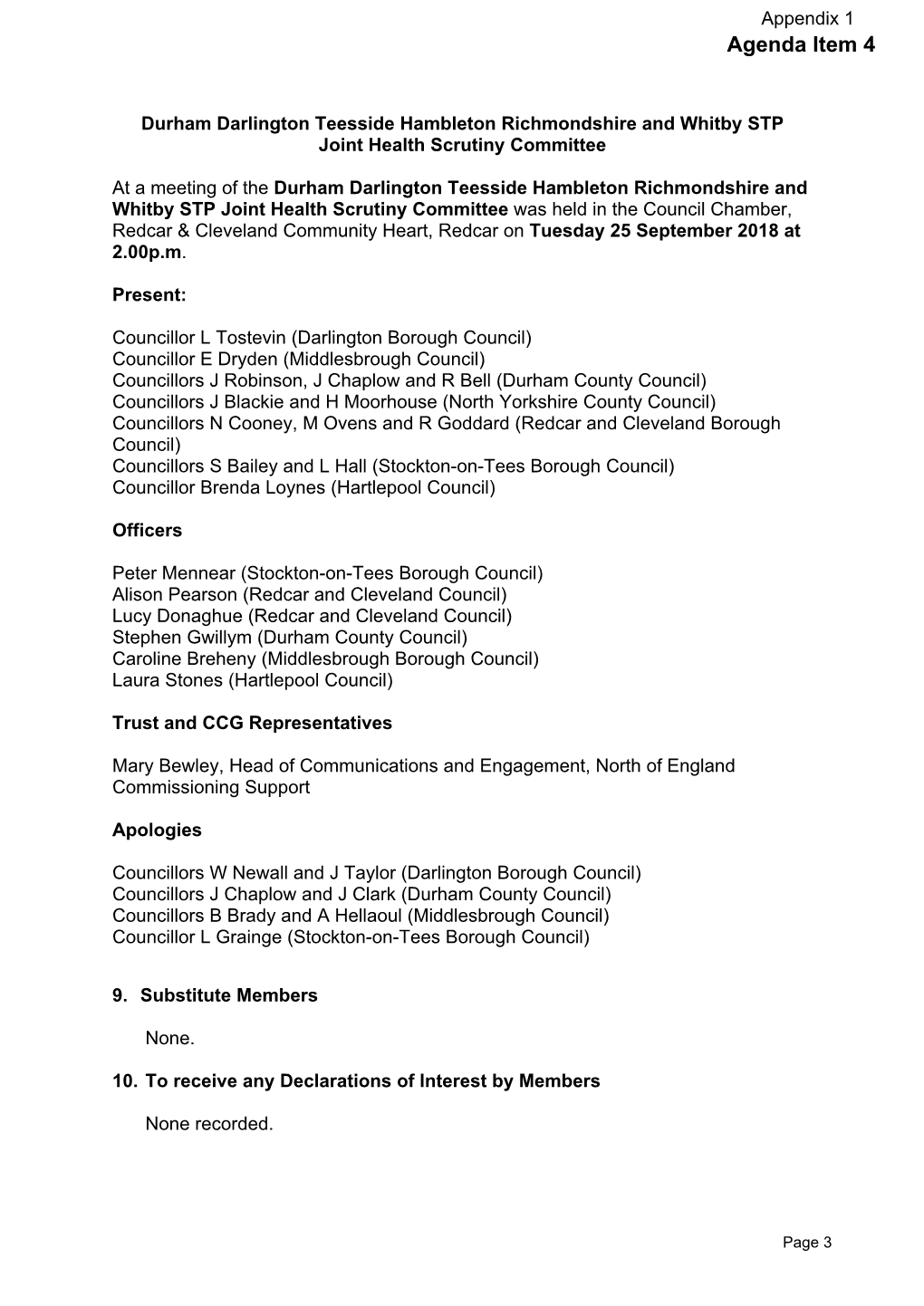 (Public Pack)Agenda Document for Durham Darlington and Teesside