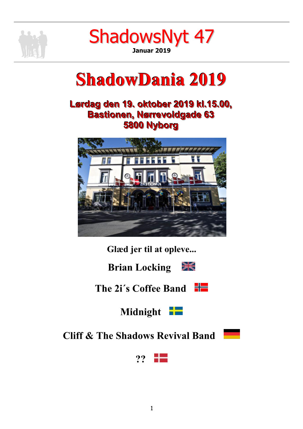 Shadowdania 2019 Side 20: Backing Tracks Side 21: Sponsorer Side 22: Bagsiden
