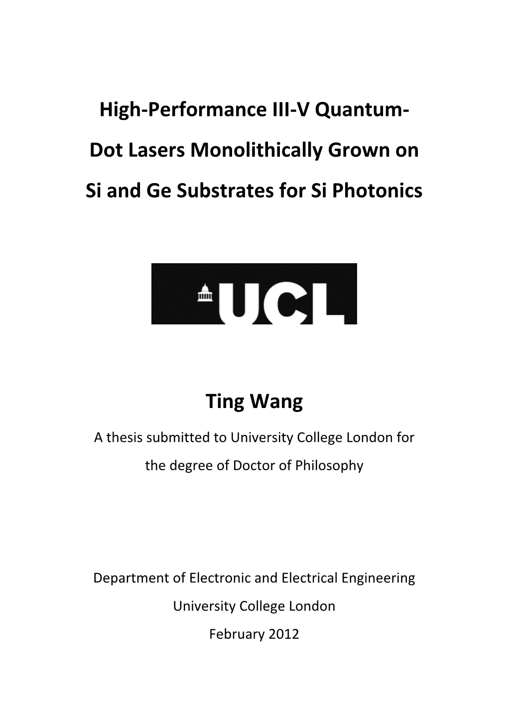 High-Performance III-V Quantum-Dot Lasers Monolithically Grown on Si and Ge Substrates for Si Photonics