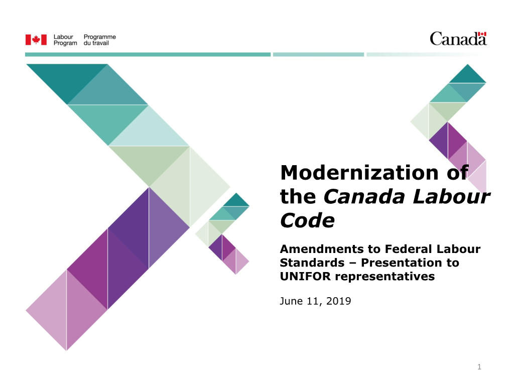 Modernization of the Canada Labour Code