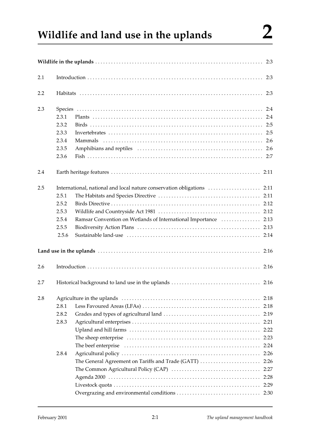 Chapter 2 Wildlife and Land Use of the Uplands