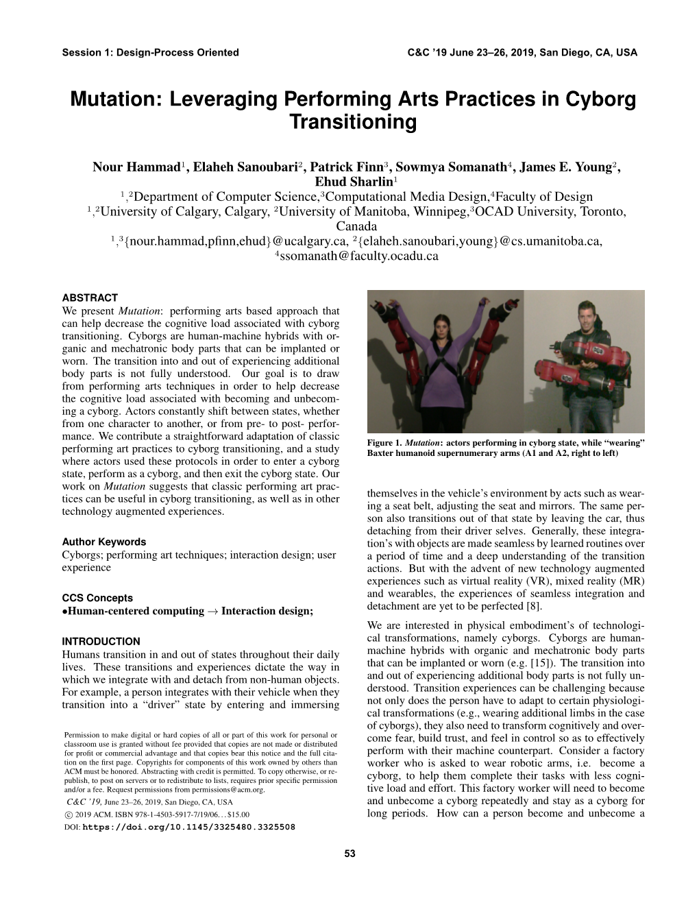 Leveraging Performing Arts Practices in Cyborg Transitioning